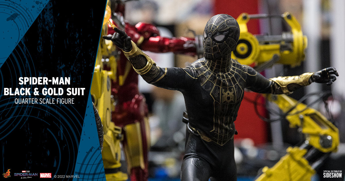 Spider-Man Black & Gold Suit Quarter Scale Figure - Hot Toys Marvel