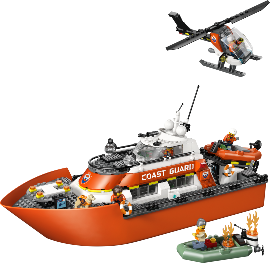 LEGO City Coast Guard Rescue Boat & Helicopter Set 60504