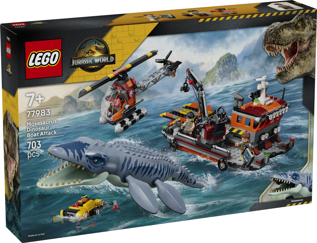 LEGO Jurassic World Mosasaurus Dinosaur Boat Attack Set 77983