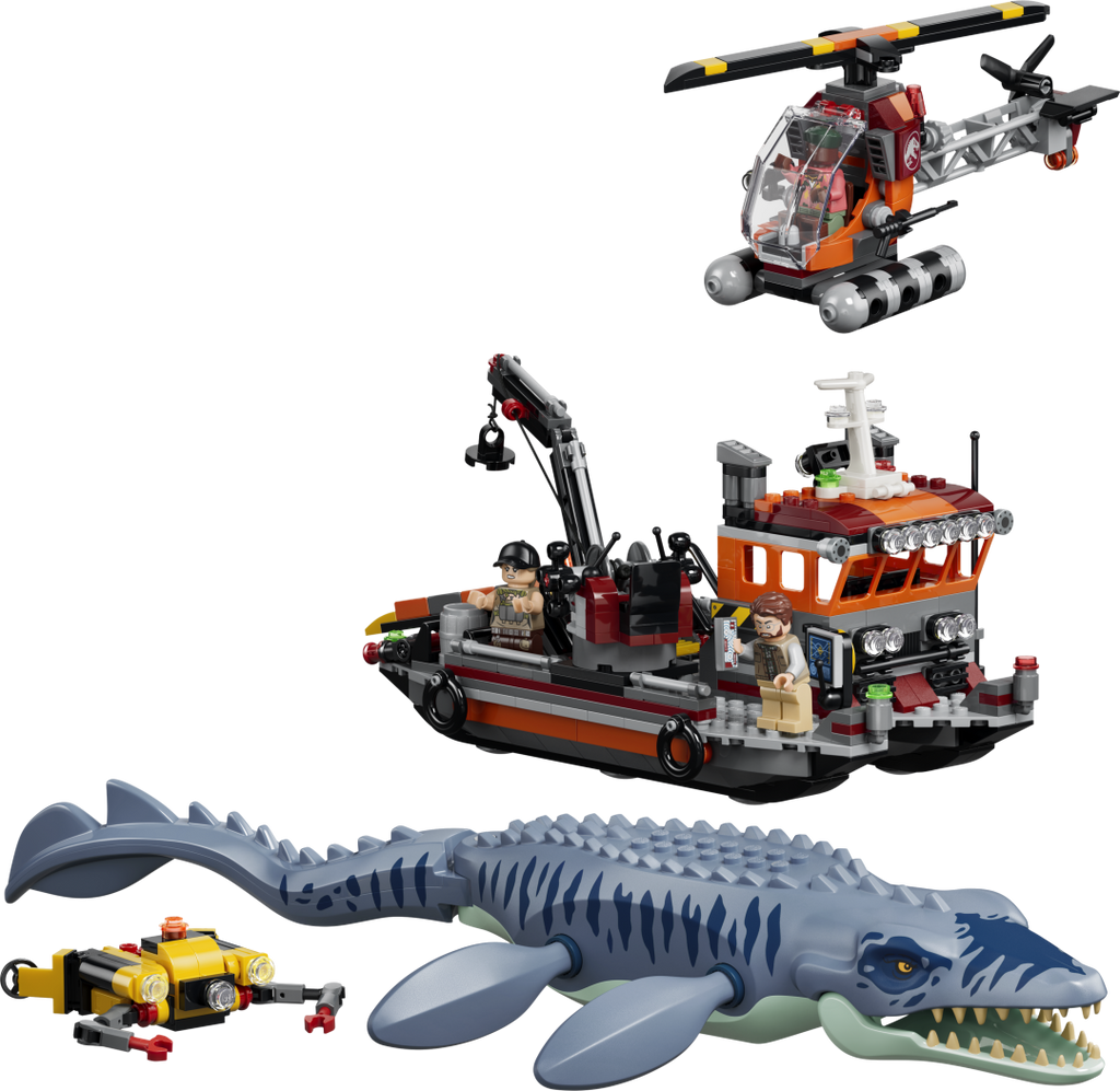 LEGO Jurassic World Mosasaurus Dinosaur Boat Attack Set 77983