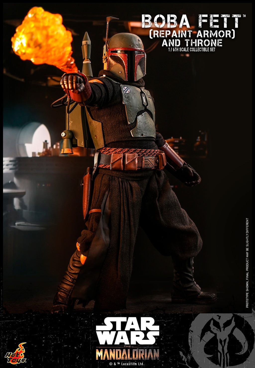 Boba Fett (Repaint Armor) and Throne Star Wars Sixth Scale Figure Set