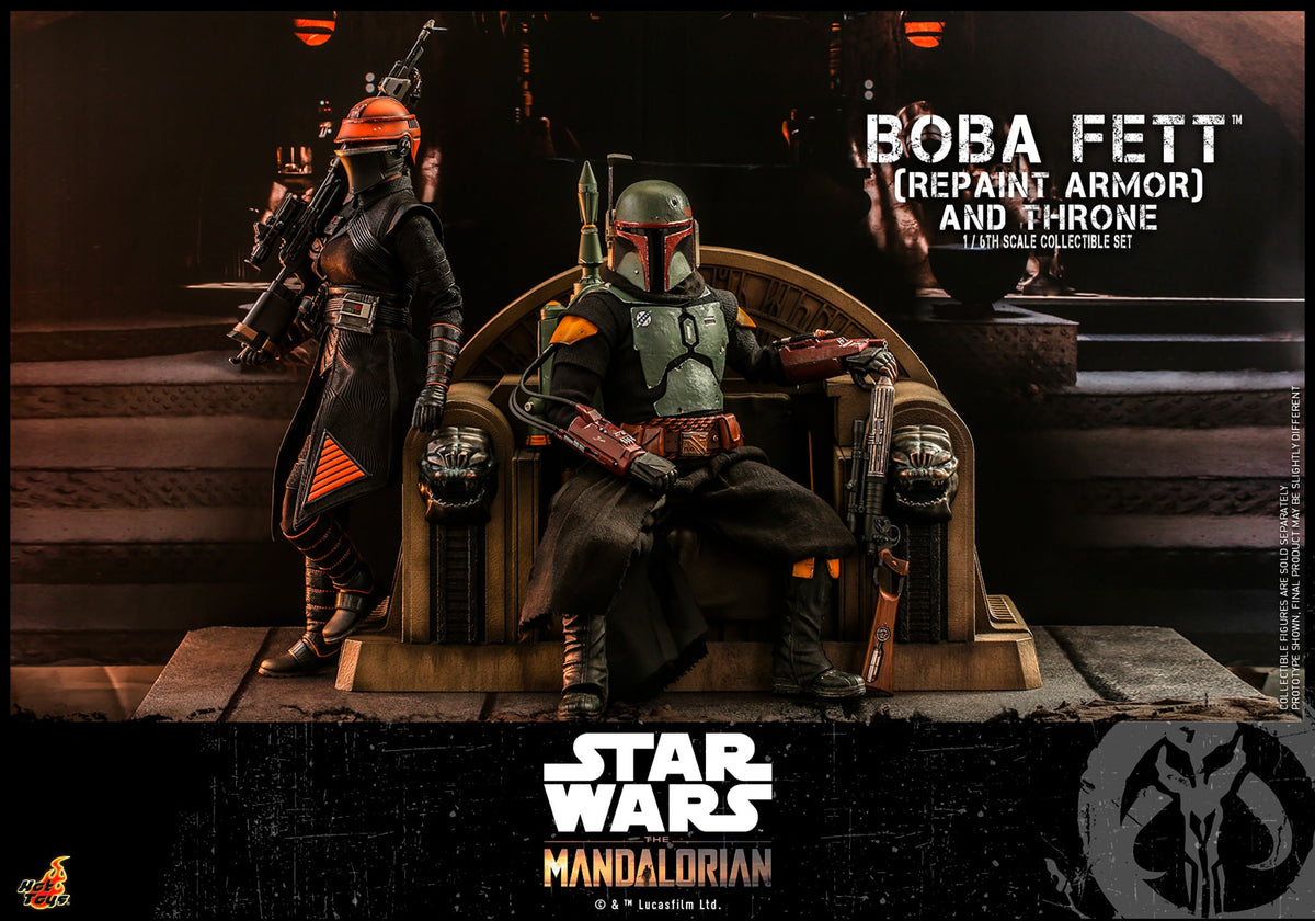 Boba Fett (Repaint Armor) and Throne Star Wars Sixth Scale Figure Set