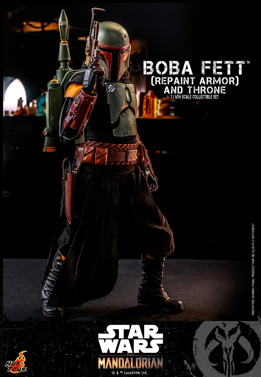 Boba Fett (Repaint Armor) and Throne Star Wars Sixth Scale Figure Set