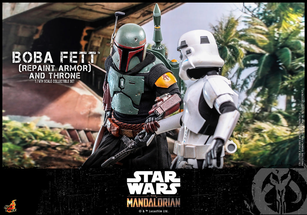 Boba Fett (Repaint Armor) and Throne Star Wars Sixth Scale Figure Set