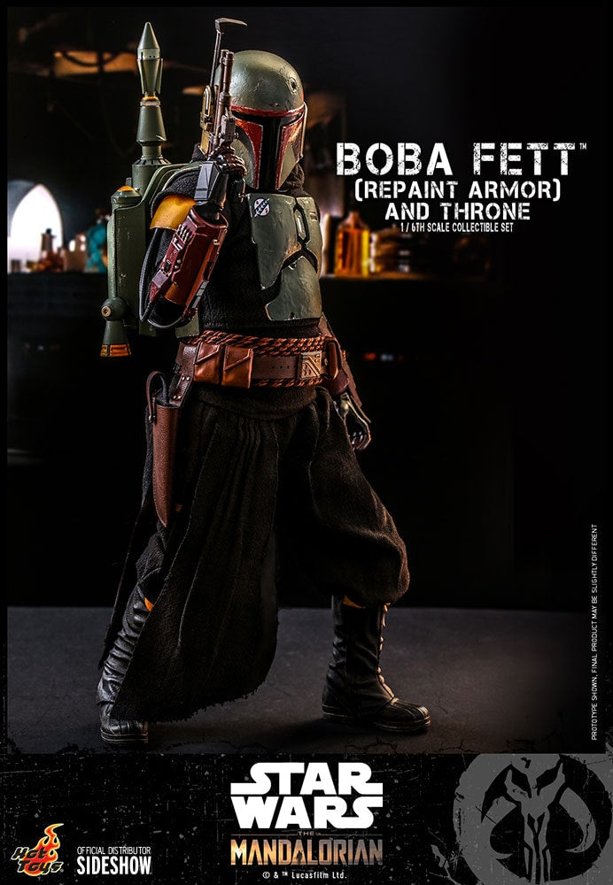 Boba Fett (Repaint Armor) and Throne Star Wars Sixth Scale Figure Set