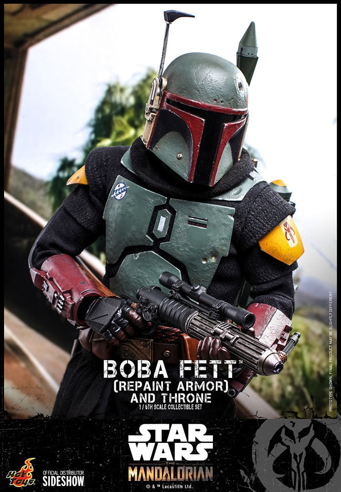 Boba Fett (Repaint Armor) and Throne Star Wars Sixth Scale Figure Set