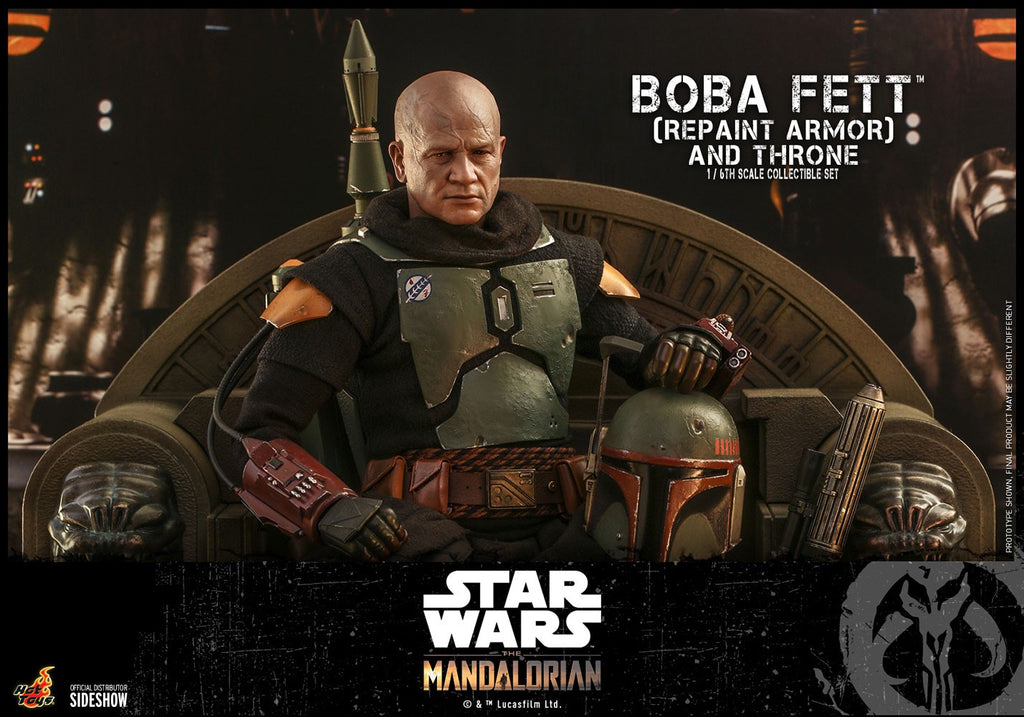 Boba Fett (Repaint Armor) and Throne Star Wars Sixth Scale Figure Set