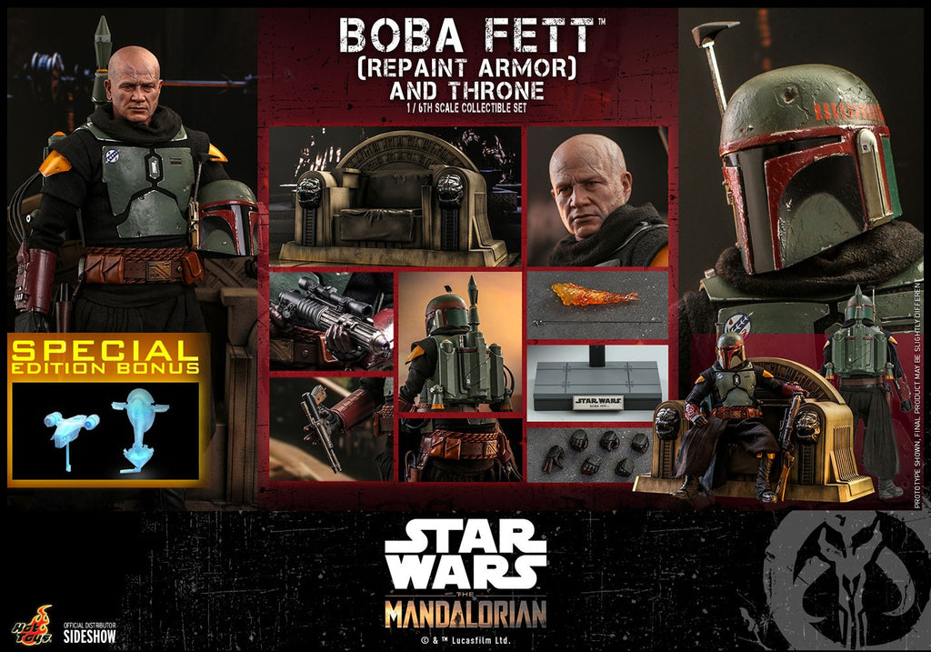 Boba Fett (Repaint Armor) and Throne Star Wars Sixth Scale Figure Set