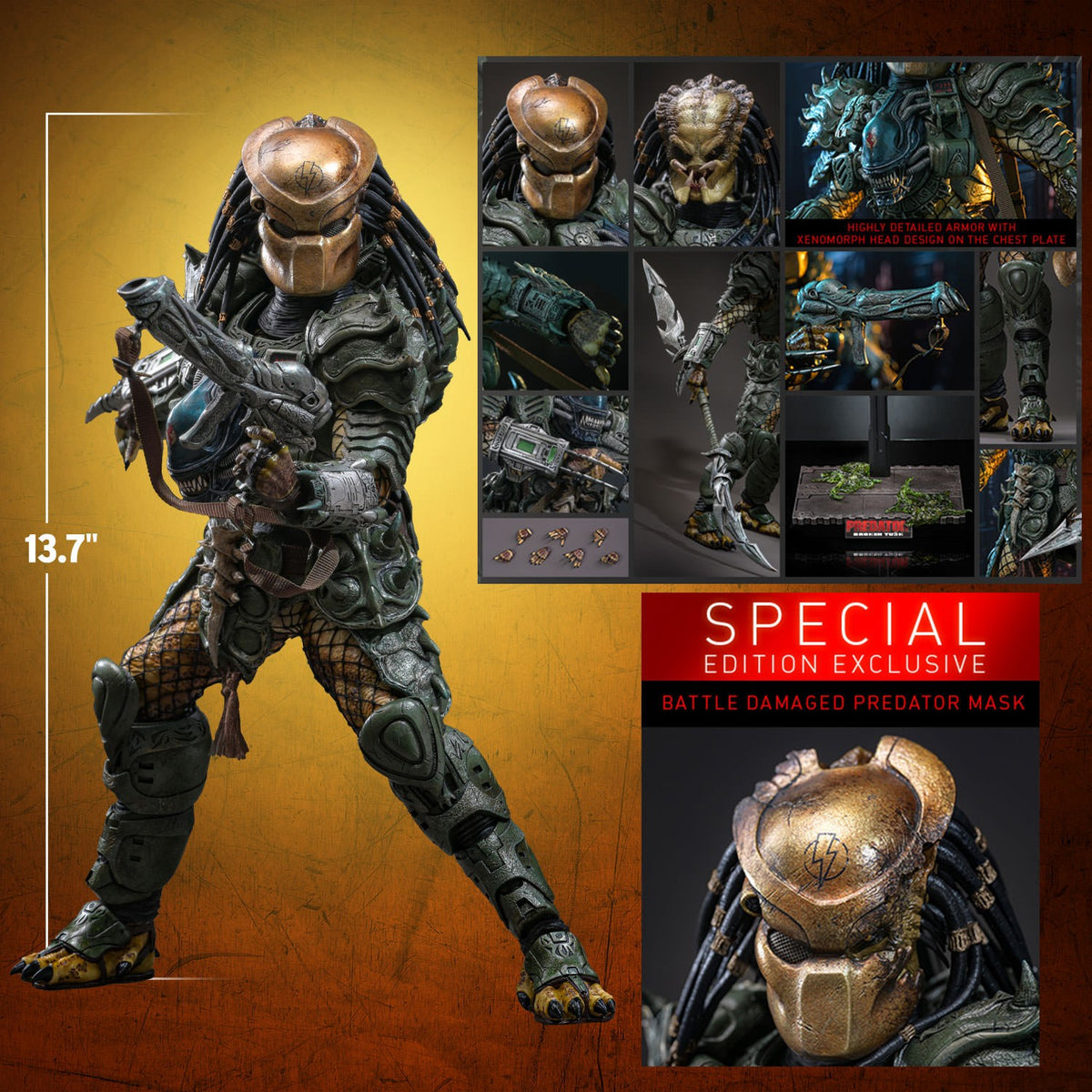 Broken Tusk Predator Alien VS Predator Sixth Scale Figure