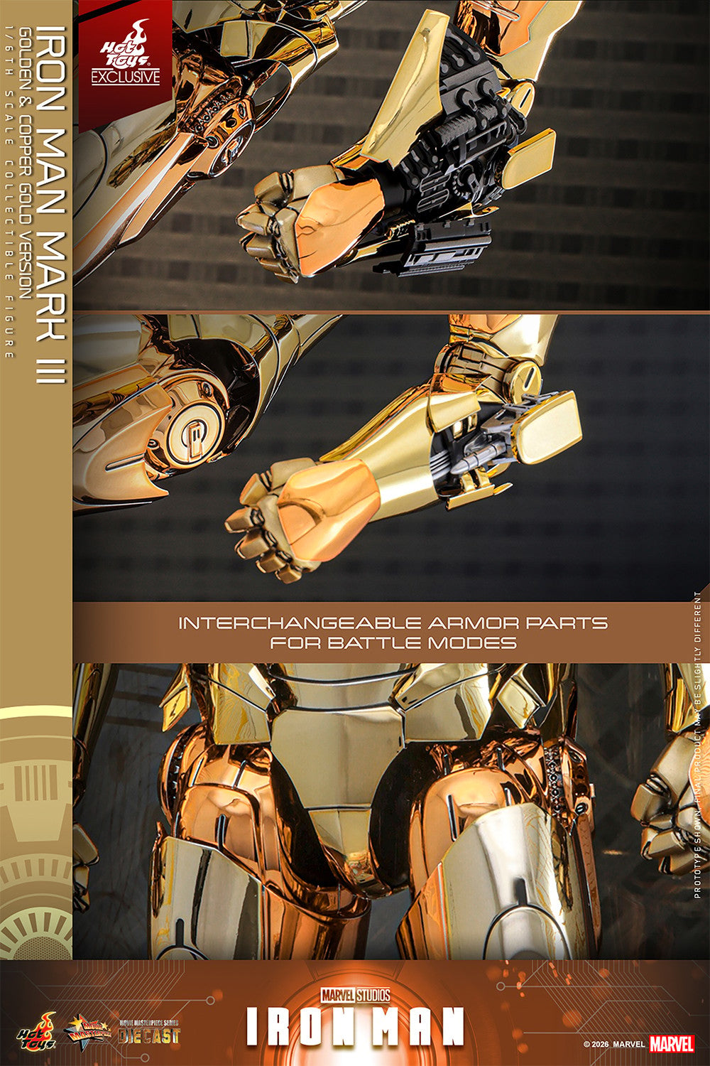 Iron Man Mark III (Golden & Copper Gold Version) Marvel Sixth Scale Figure