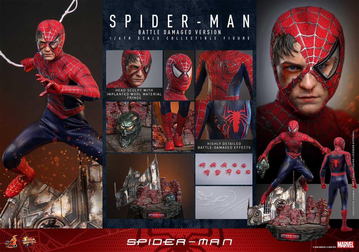 Spider-Man (Battle Damaged Version) Marvel Sixth Scale Figure